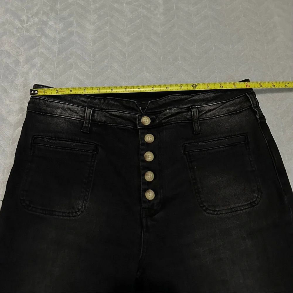 Anthropologie Pilcro High Rise Slim Utility Button Up Jeans Black‎ Size 31 - Picture 5 of 8